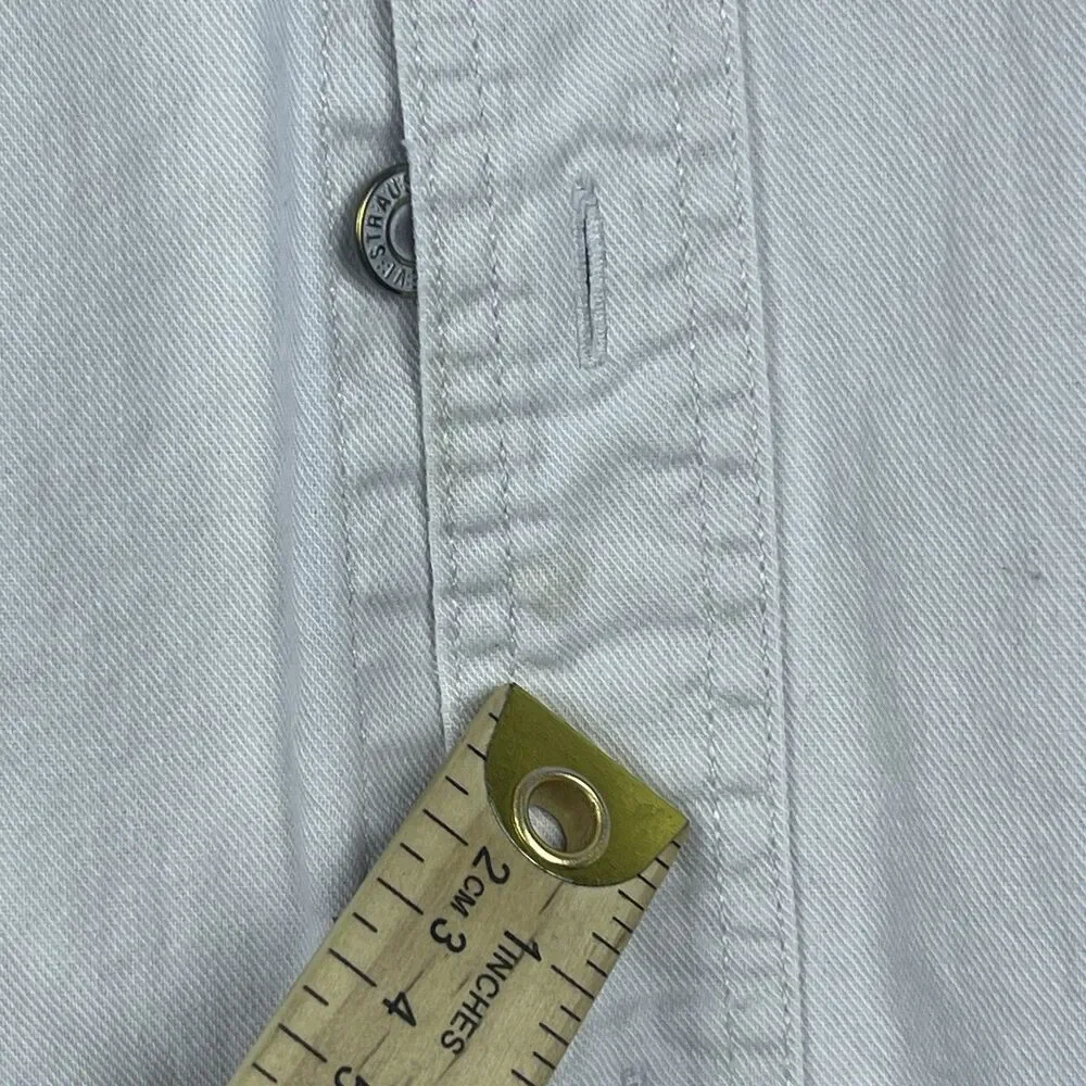 Vintage Levis Red Tab Denim Overshirt Shacket Off White Cream Heavy Workwear L